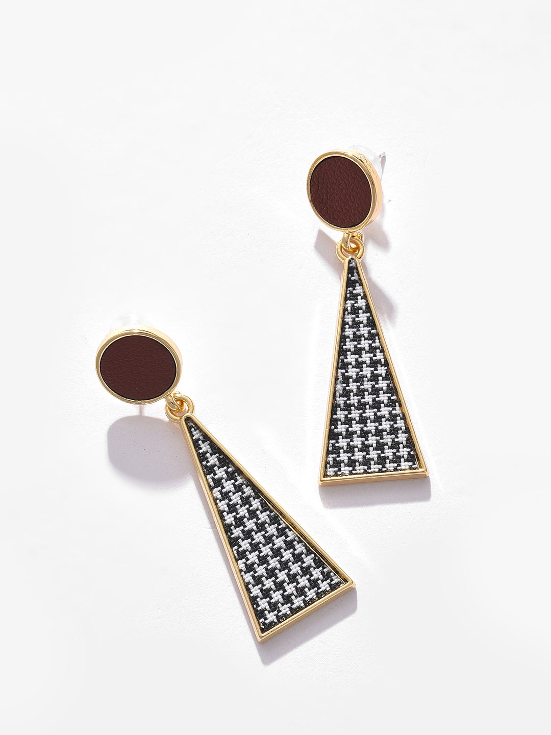 Gold Plated Designer Stone Drop Earrings
