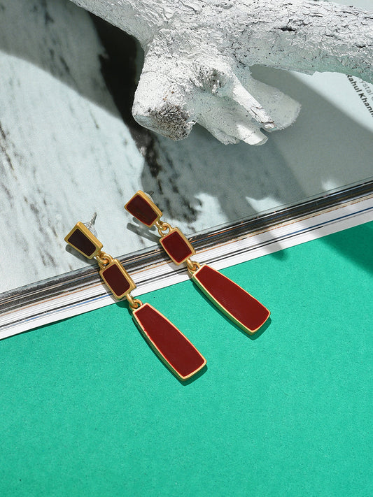 Gold Plated Designer Stone Drop Earrings