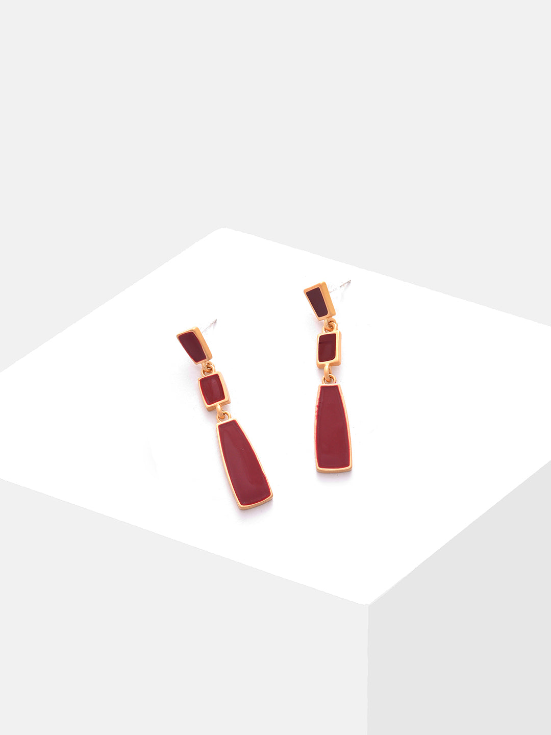 Gold Plated Designer Stone Drop Earrings