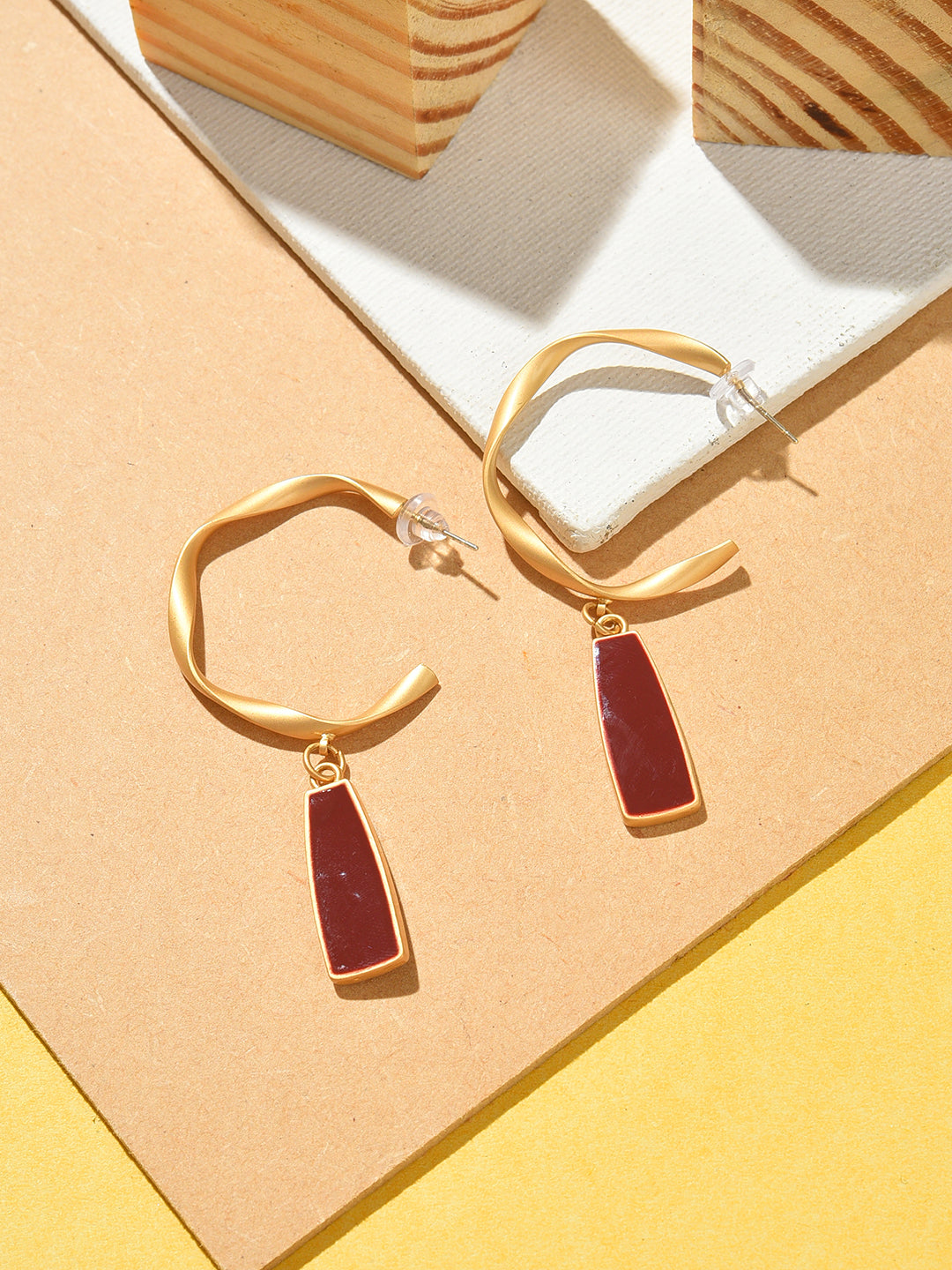Gold Plated Designer Stone Drop Earrings