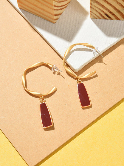 Gold Plated Designer Stone Drop Earrings