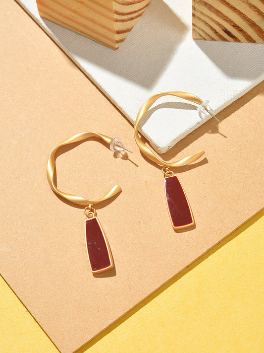 Gold Plated Designer Stone Drop Earrings