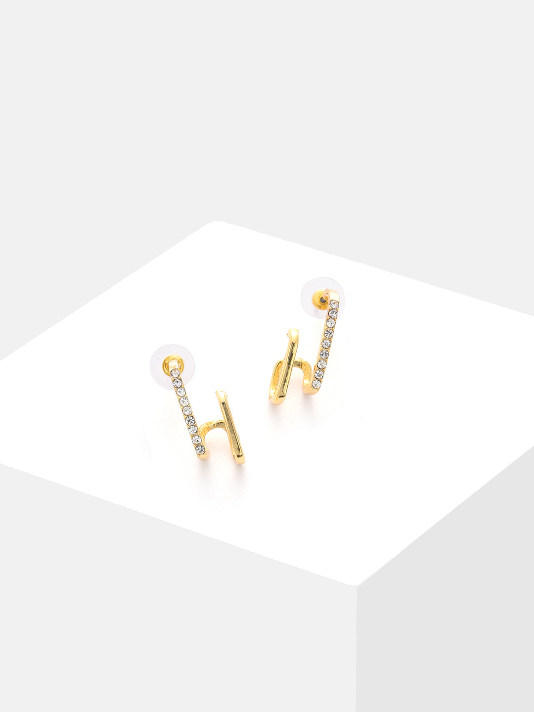 Gold Plated Designer Stone Drop Earrings