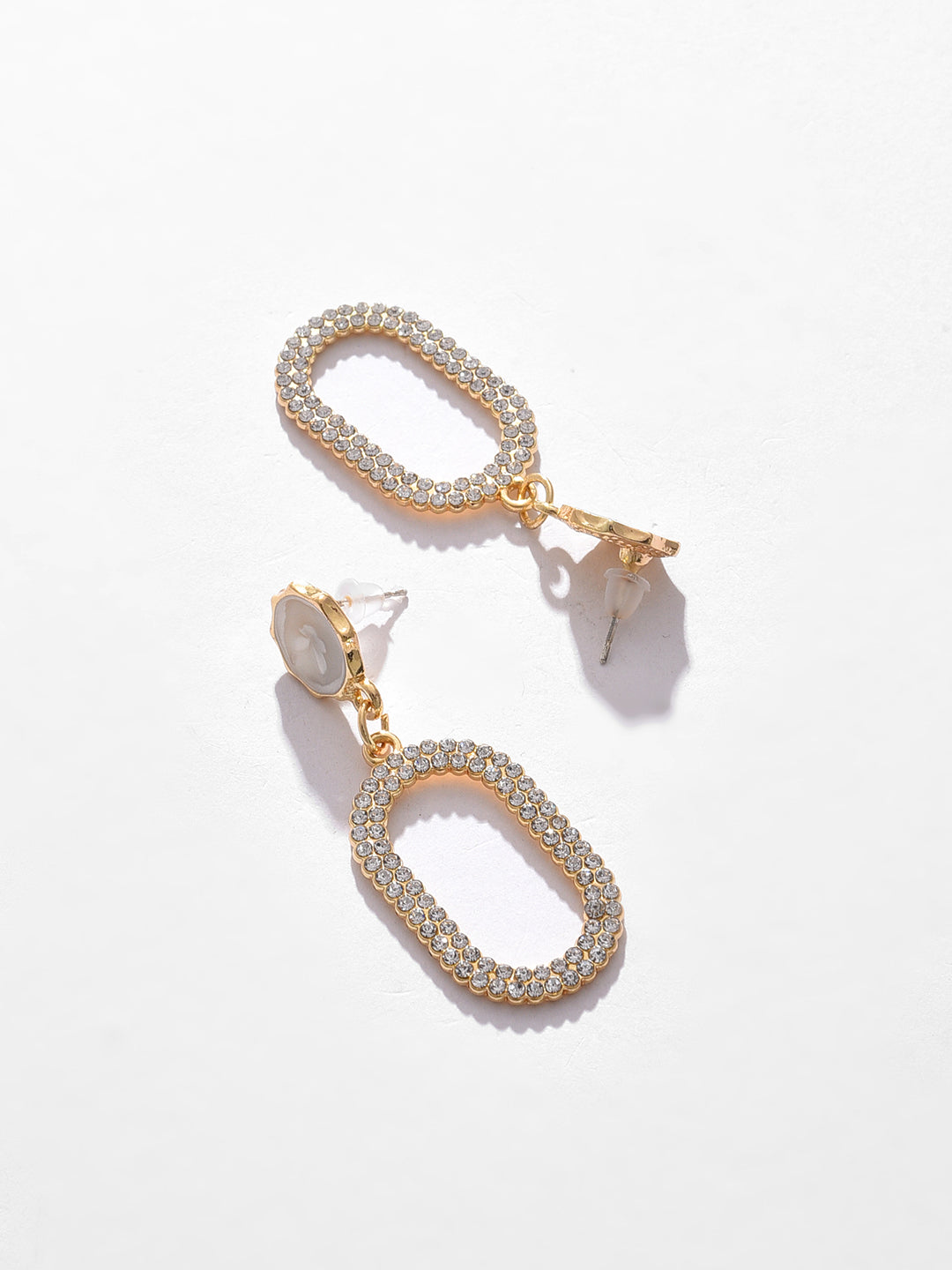 Gold Plated Designer Stone Drop Earrings