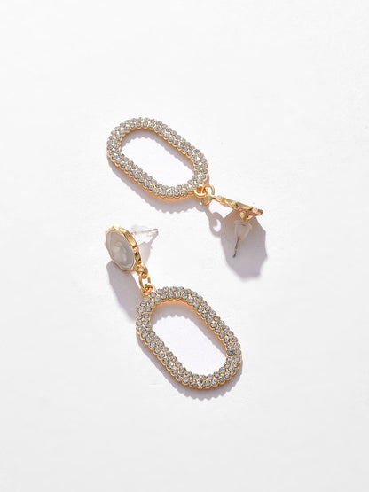 Gold Plated Designer Stone Drop Earrings