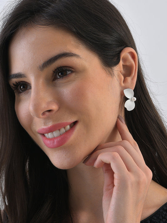 Gold Plated Pearl Stud Earrings