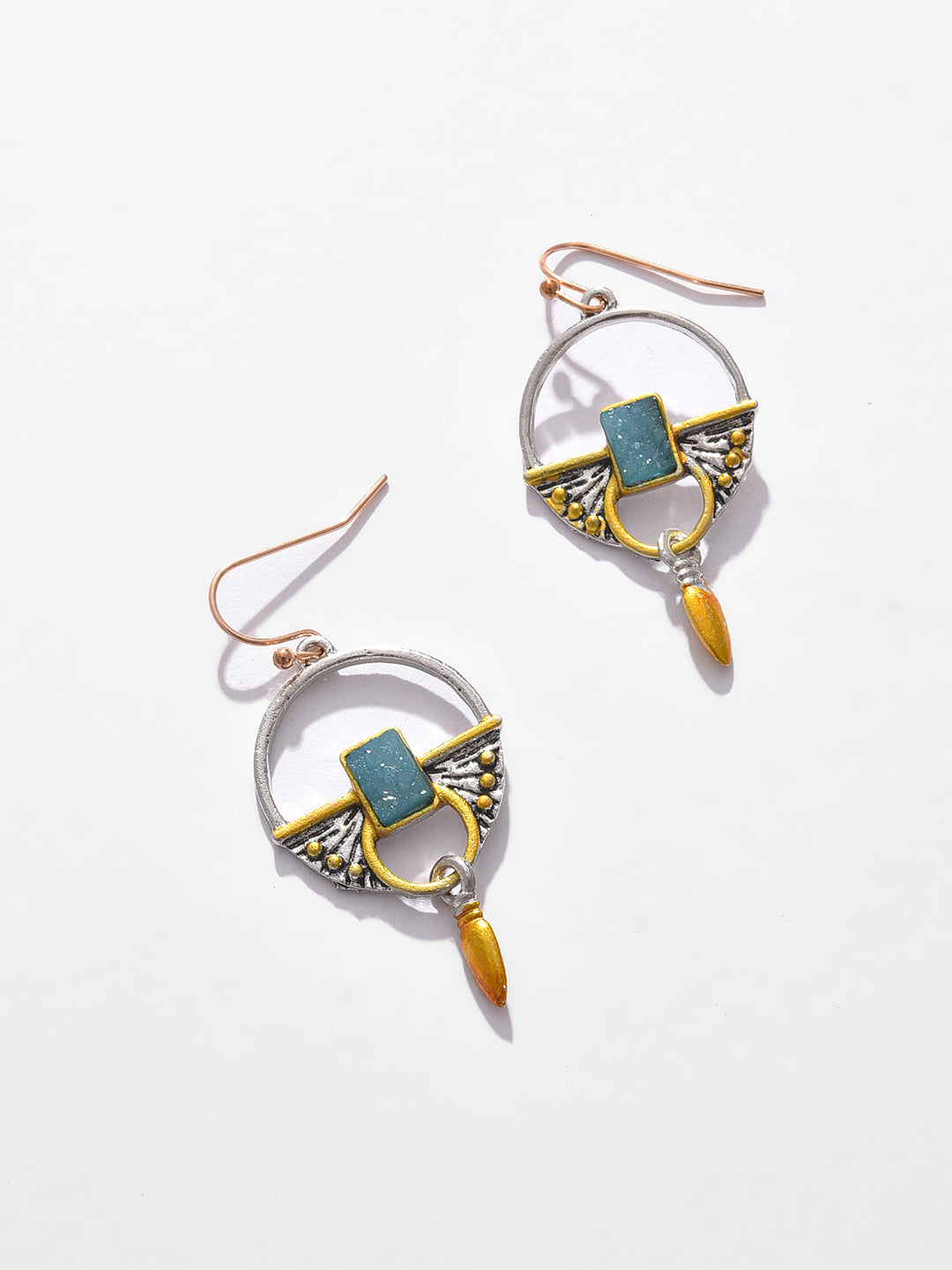 Gold Plated Designer Stone Drop Earrings