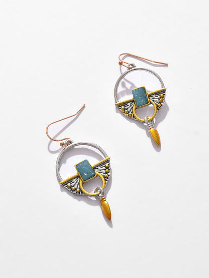 Gold Plated Designer Stone Drop Earrings