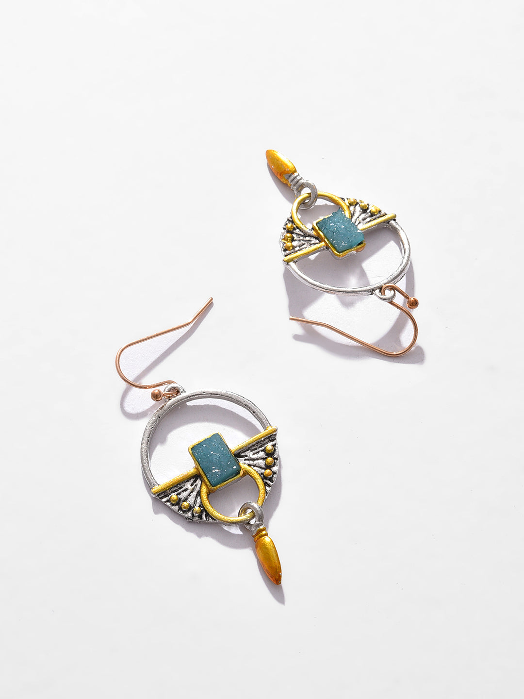 Gold Plated Designer Stone Drop Earrings