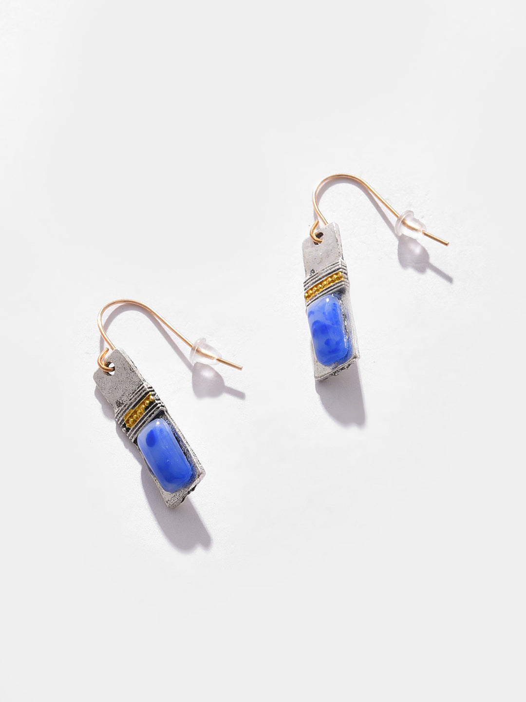 Silver Plated Designer Stone Drop Earrings