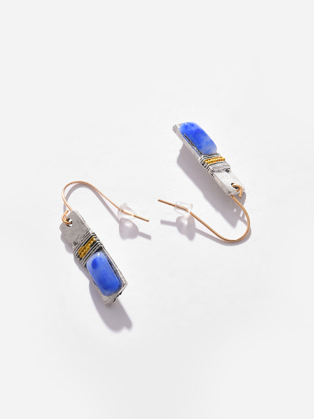 Silver Plated Designer Stone Drop Earrings