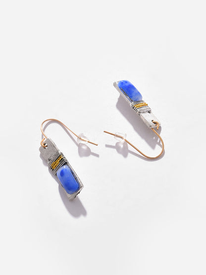 Silver Plated Designer Stone Drop Earrings