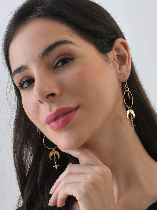 Gold Plated Designer Drop Earrings