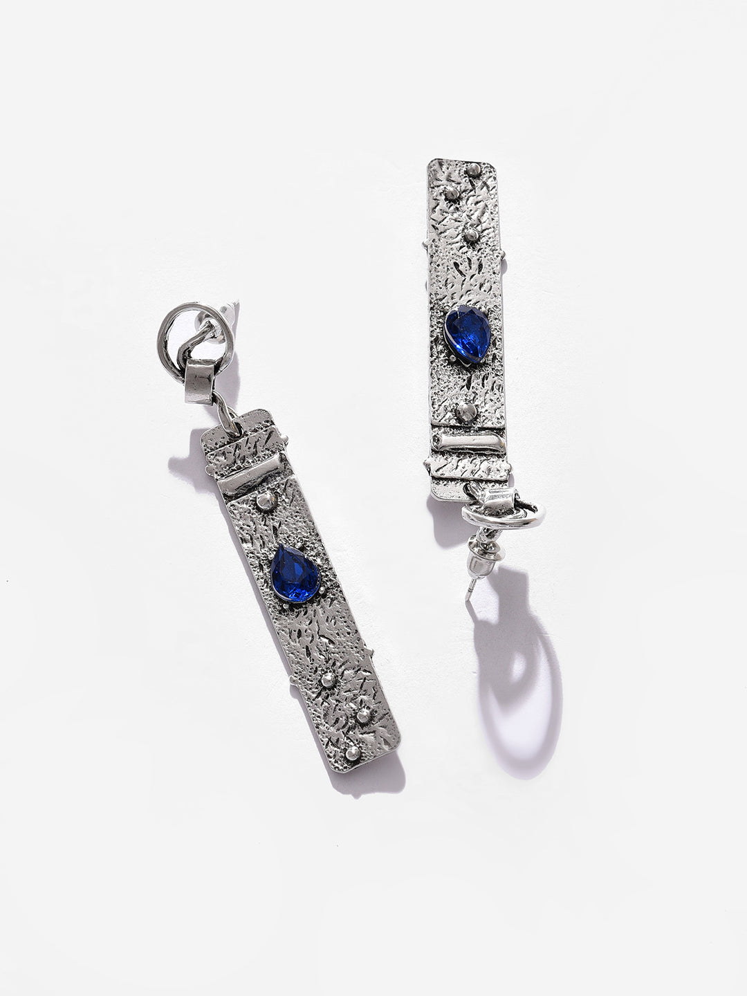 Silver Plated Designer Stone Drop Earrings