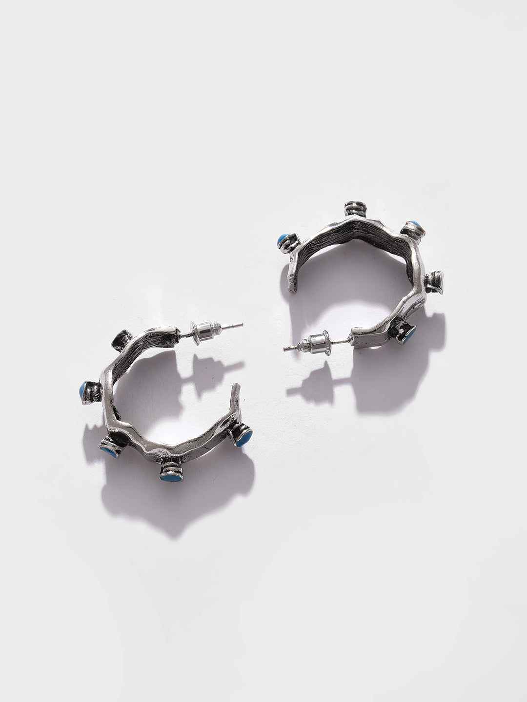 Silver Plated Designer Stone Stud Earrings