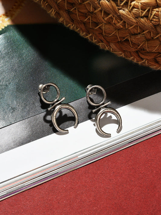 Silver Plated Designer Drop Earrings