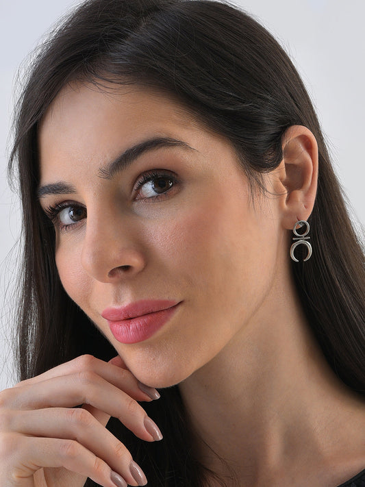Silver Plated Designer Drop Earrings