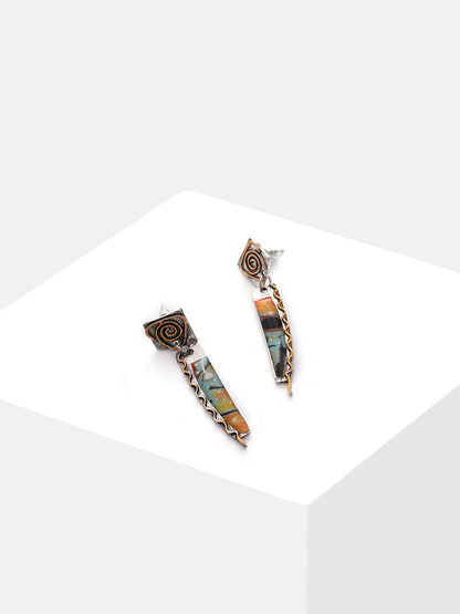 Gold Plated Designer Stone Drop Earrings