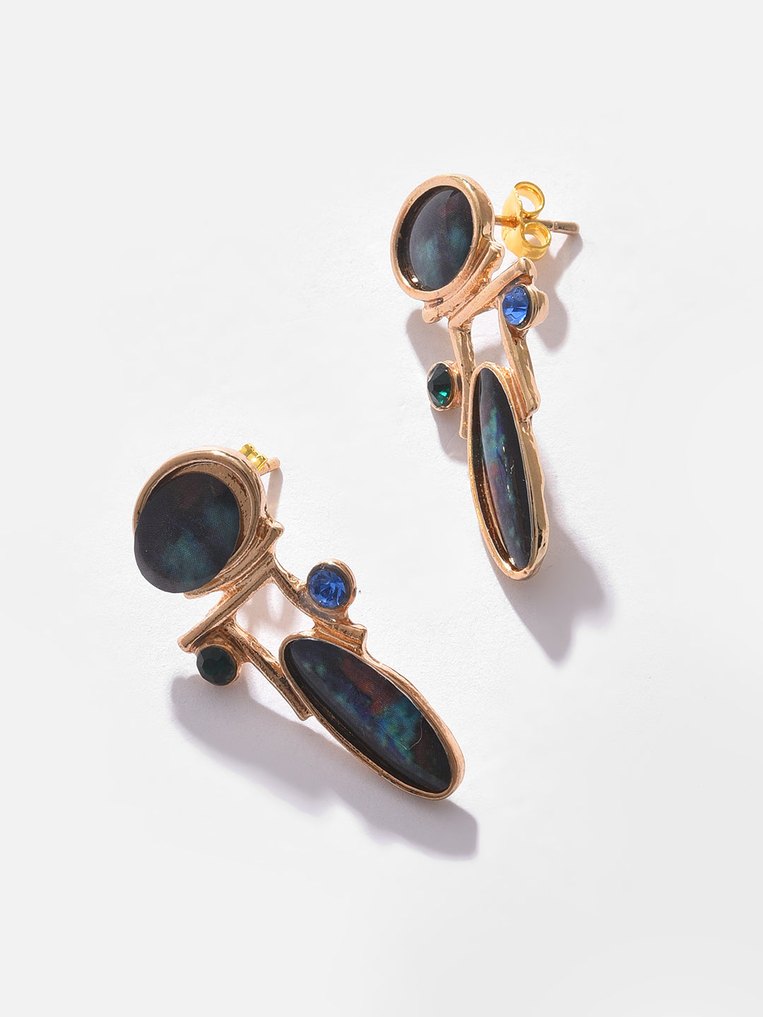 Gold Plated Designer Stone Drop Earrings