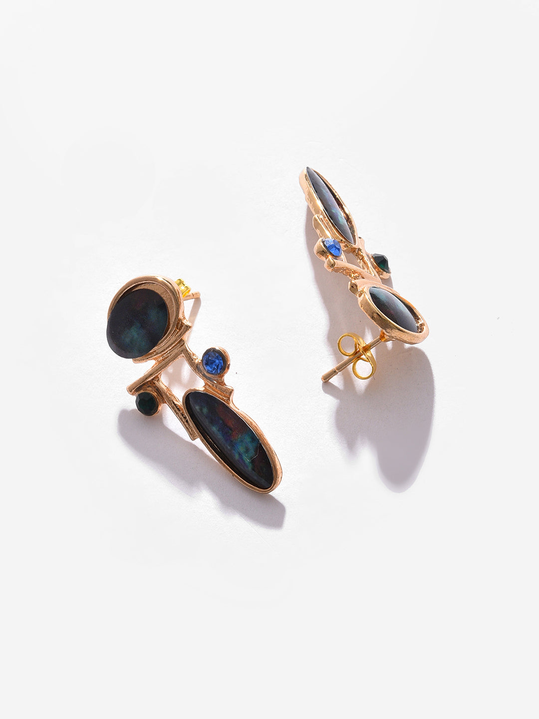 Gold Plated Designer Stone Drop Earrings
