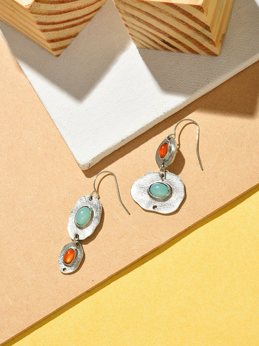 Gold Plated Designer Stone Drop Earrings