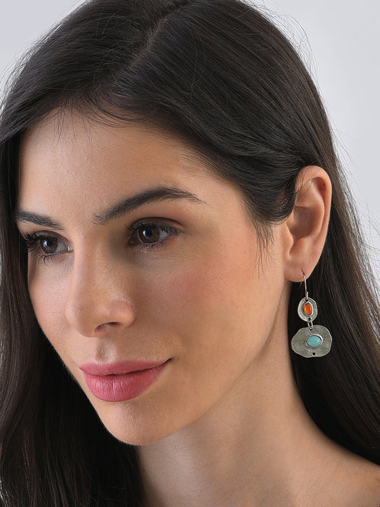 Gold Plated Designer Stone Drop Earrings