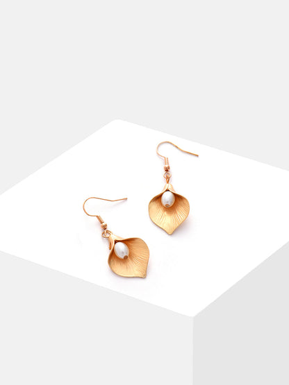 Gold Plated Pearl Drop Earrings