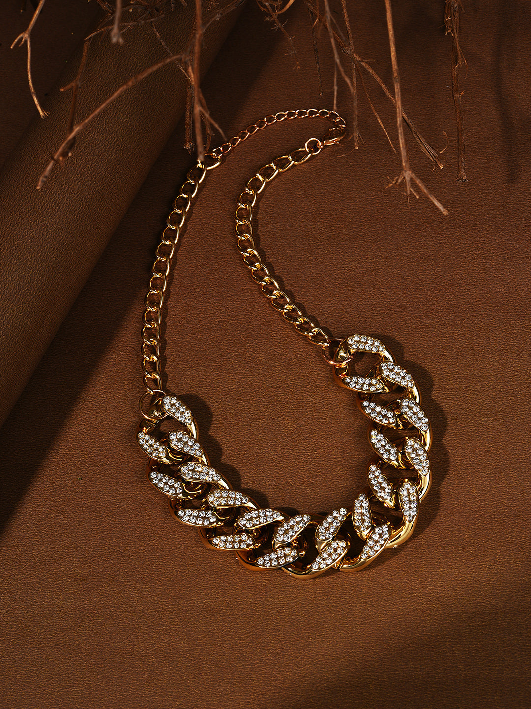 Gold Plated Designer Stone Necklace