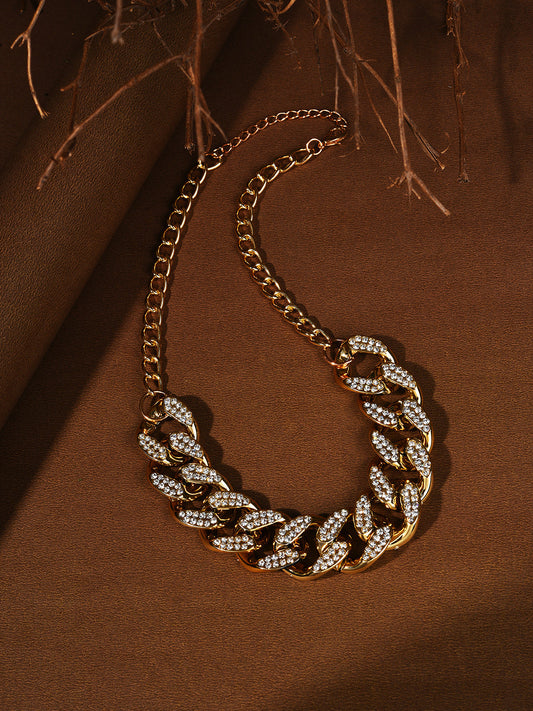 Gold Plated Designer Stone Necklace