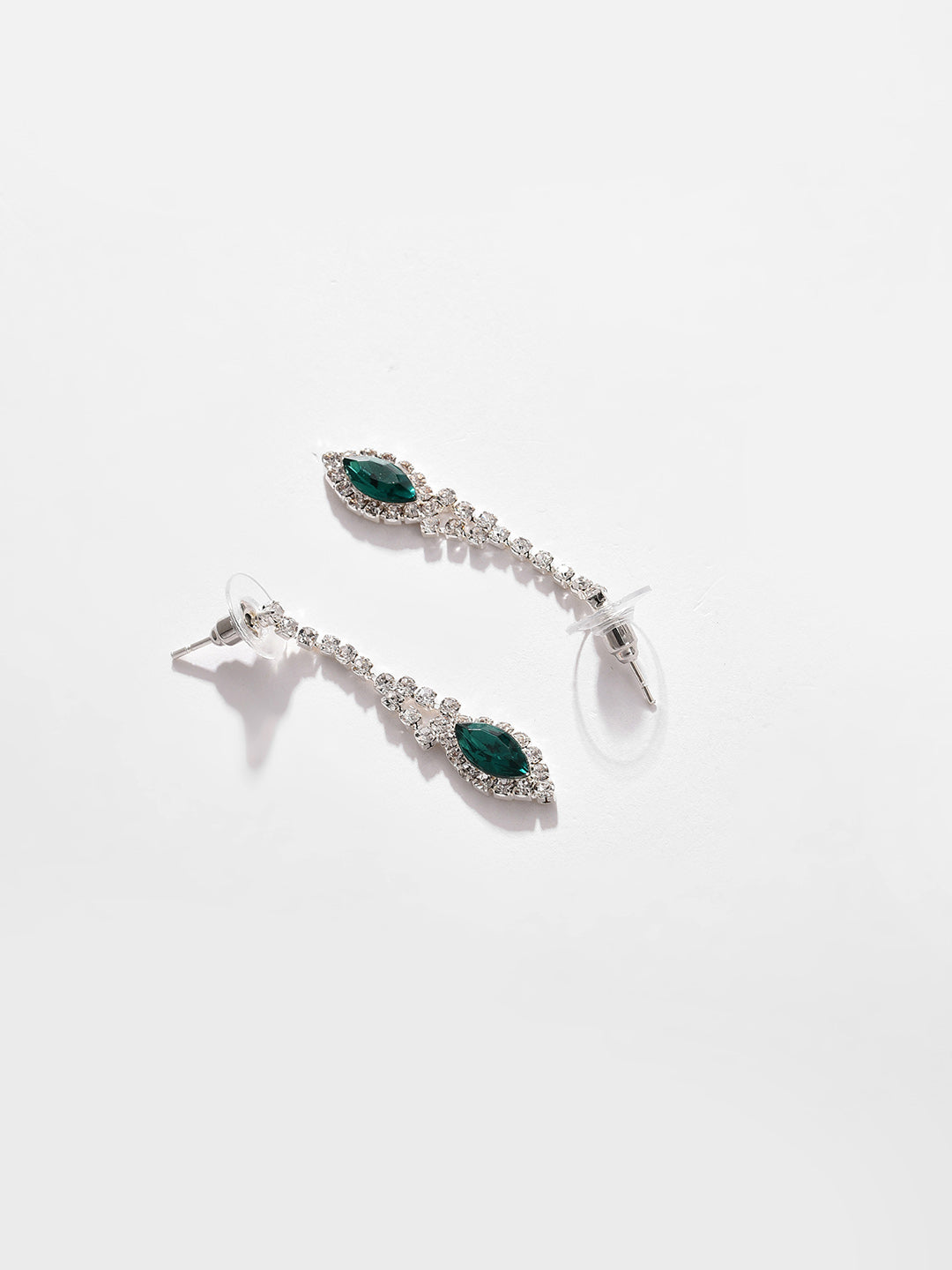 Silver Plated Designer Stone Necklace And Earring Set