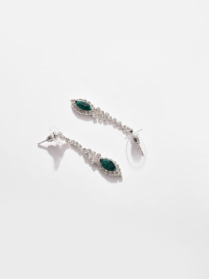 Silver Plated Designer Stone Necklace And Earring Set