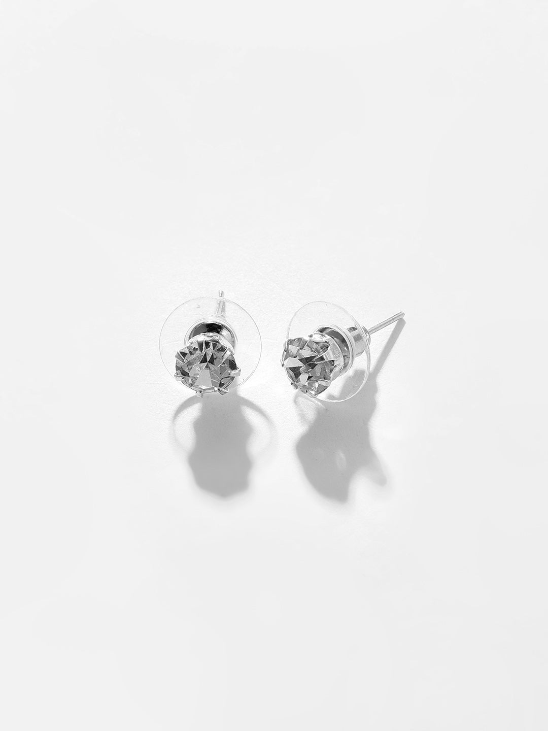 Silver Plated Designer Stone Necklace And Earring Set