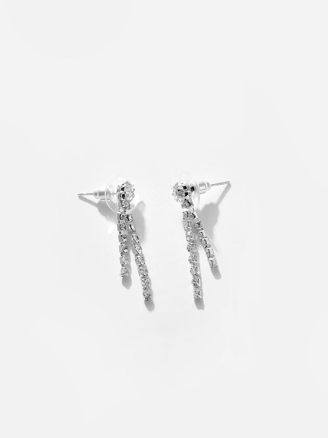 Silver Plated Designer Stone Necklace And Earring Set