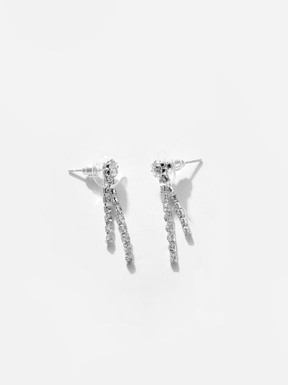 Silver Plated Designer Stone Necklace And Earring Set