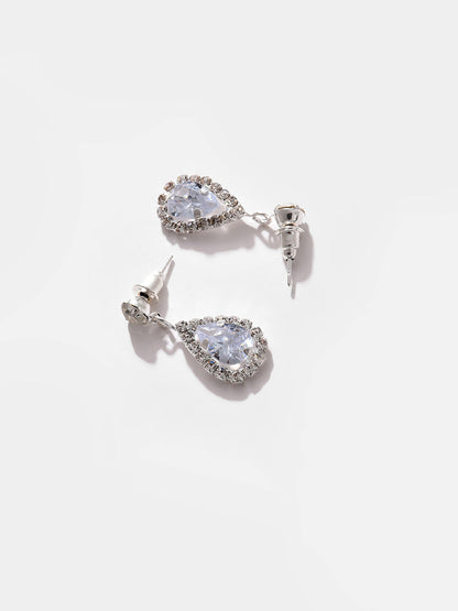 Silver Plated Designer Stone Necklace And Earring Set