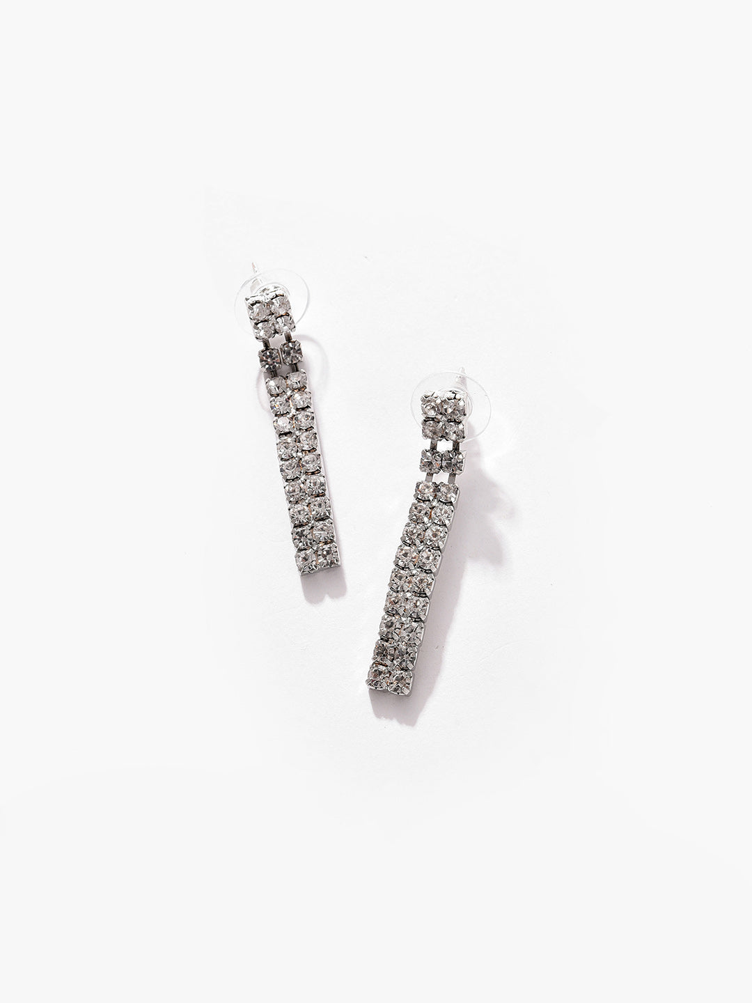 Silver Plated Designer Stone Necklace And Earring Set