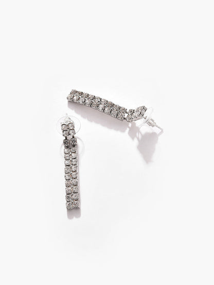 Silver Plated Designer Stone Necklace And Earring Set