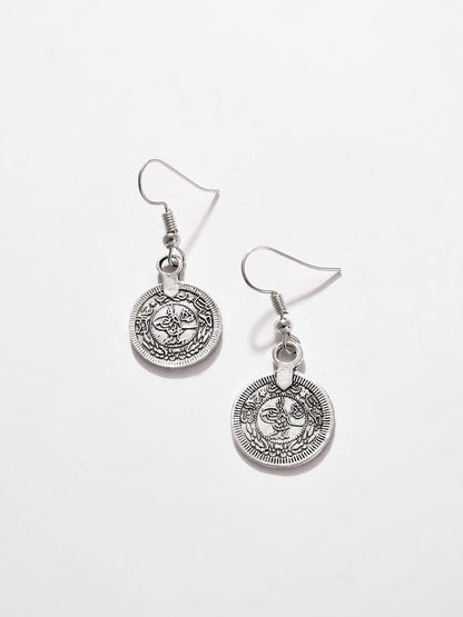 Silver Plated Designer Stone Necklace And Earring Set