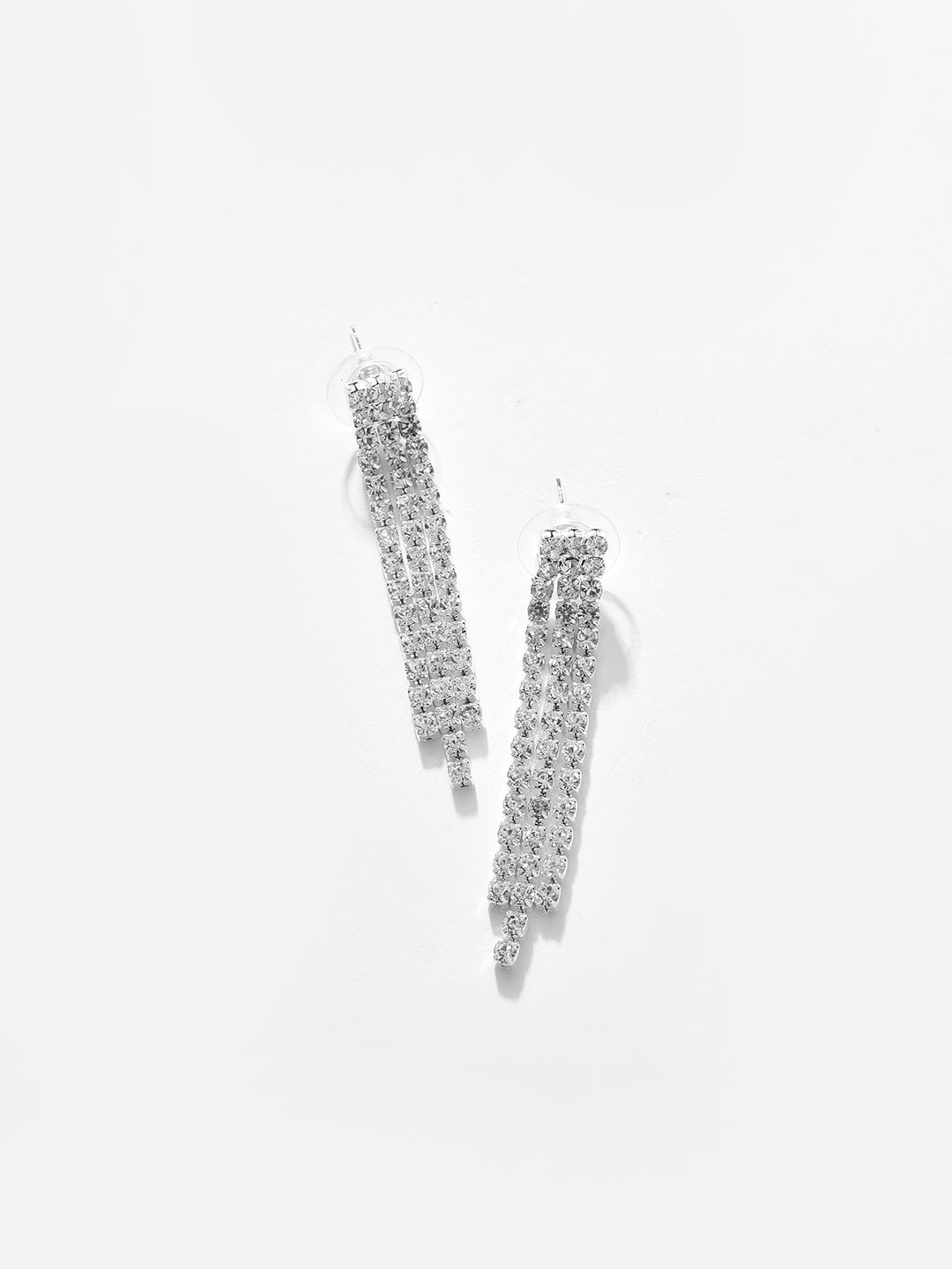 Silver Plated Designer Stone Necklace And Earring Set