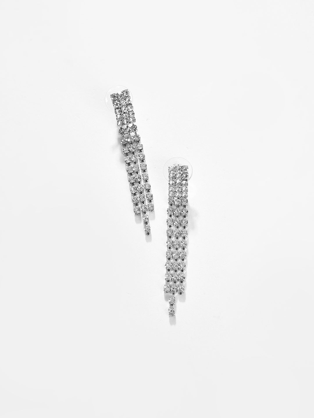 Silver Plated Designer Stone Necklace And Earring Set