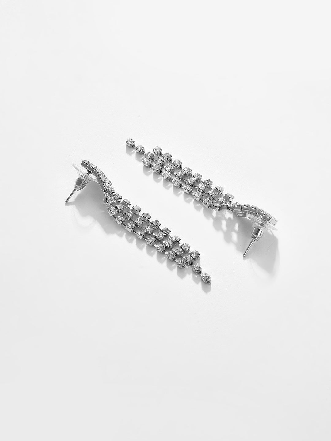 Silver Plated Designer Stone Necklace And Earring Set
