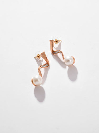 Gold Plated Pearls Necklace And Earring Set