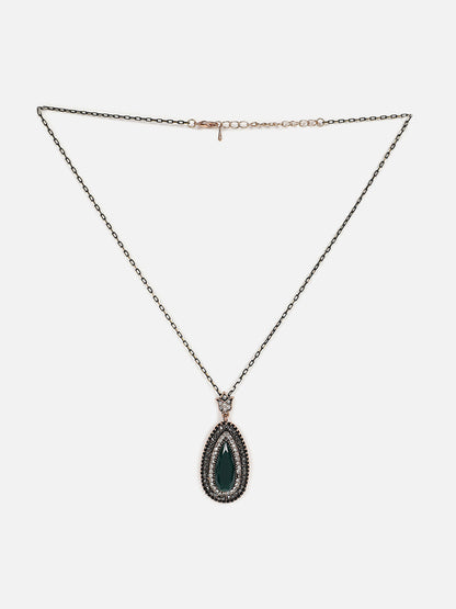 Gold Plated Designer Stone Necklace And Earring Set