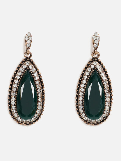 Gold Plated Designer Stone Necklace And Earring Set