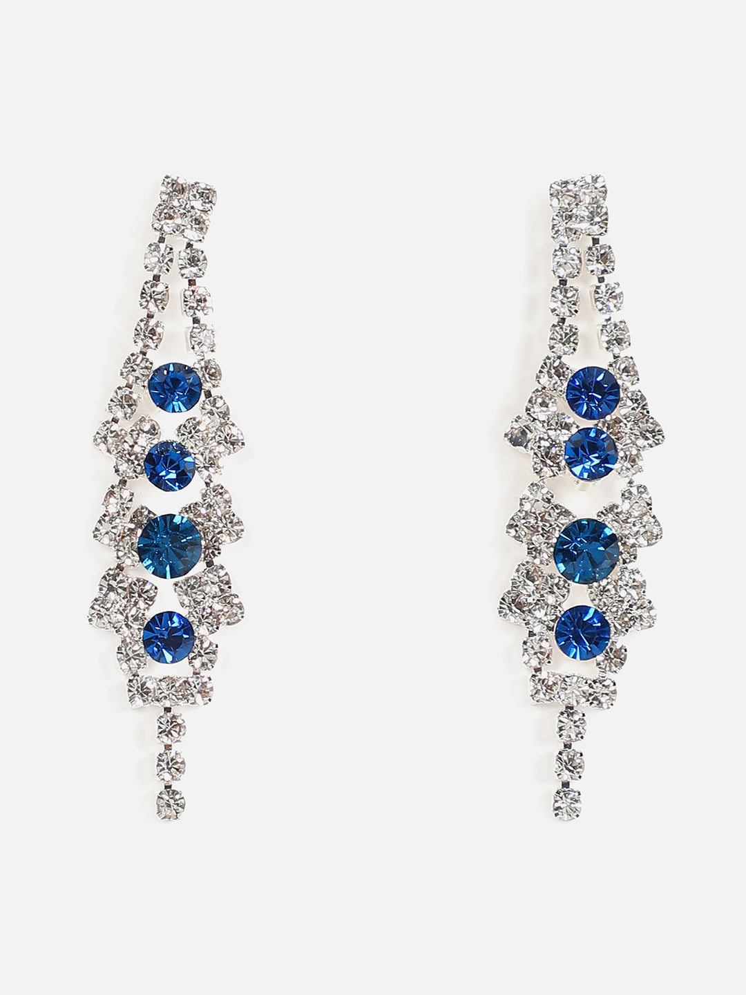 Silver Plated Designer Stone Necklace And Earring Set