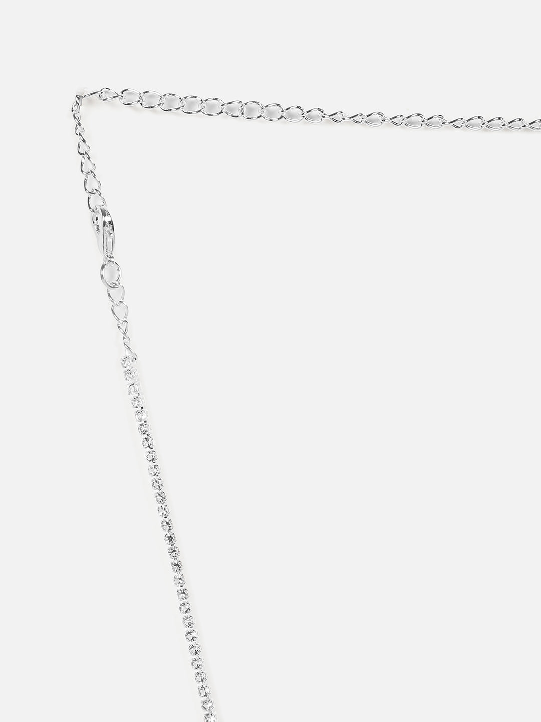 Silver Plated Designer Stone Necklace And Earring Set