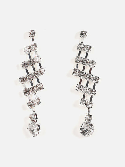 Silver Plated Designer Stone Necklace And Earring Set