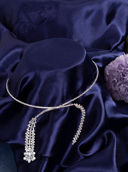 Silver Plated Designer Stone Necklace