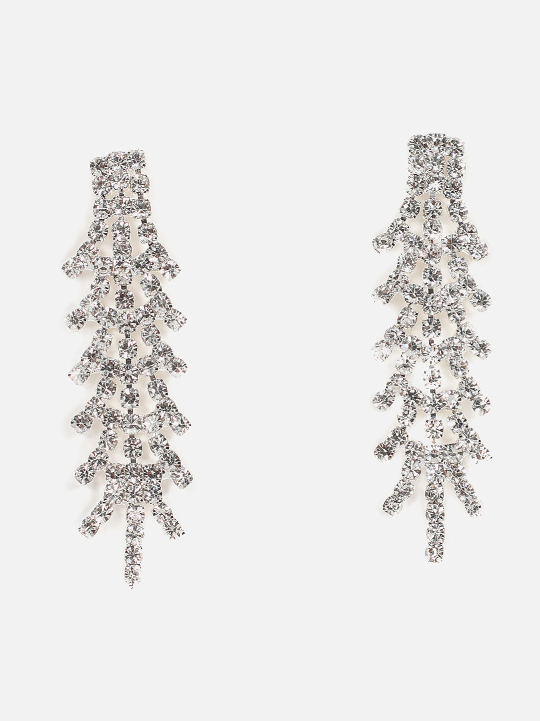 Silver Plated Designer Stone Necklace And Earring Set