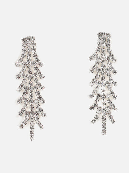 Silver Plated Designer Stone Necklace And Earring Set